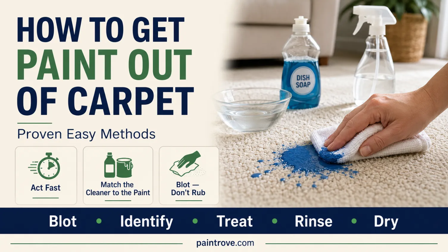 How to get paint out of carpet with easy proven methods.