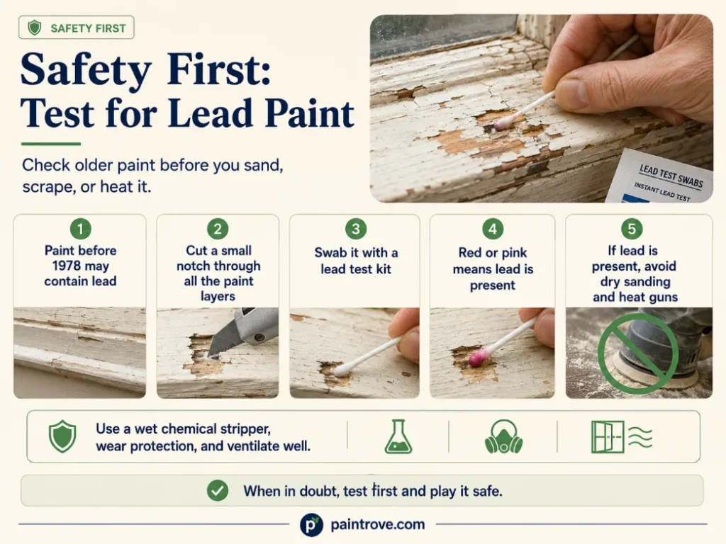 Lead test before removing paint from wood