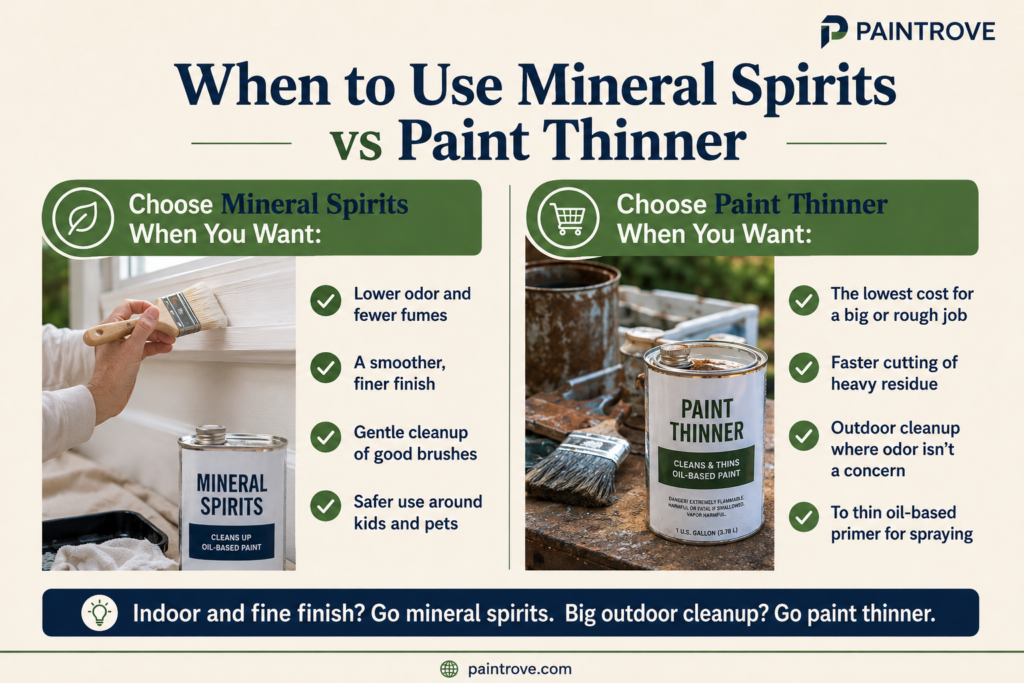 When to use mineral spirits or paint thinner