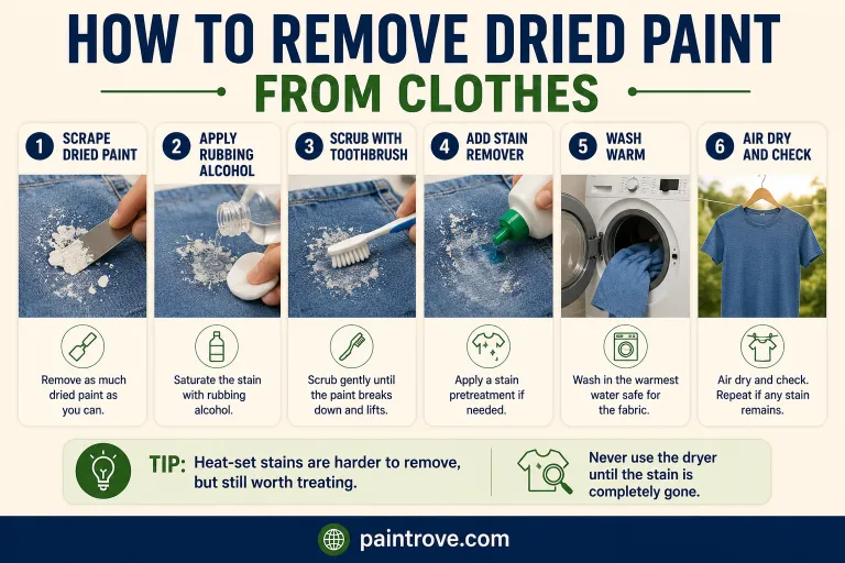 How to get dried paint out of clothes.