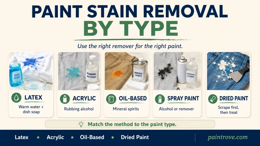 How to get paint out of clothes by paint type.
