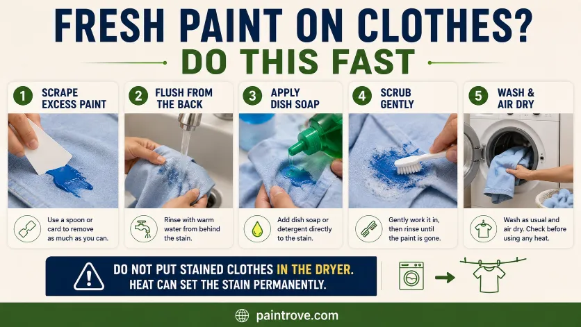 How to get paint out of clothes fast.