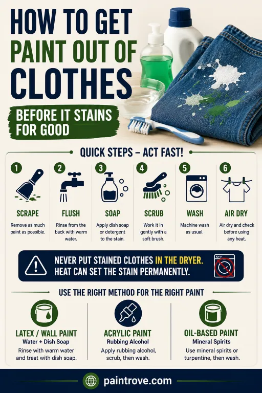 How to get paint out of clothes Pinterest guide.