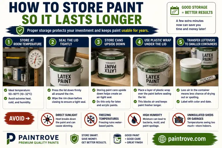 Proper paint storage tips for longer shelf life.