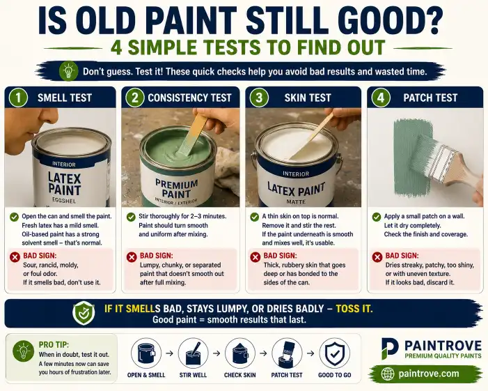 Testing old paint before using it.