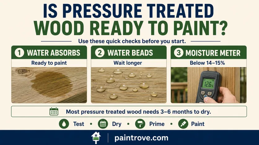 Pressure treated wood ready to paint test.