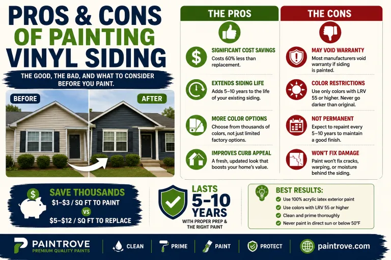 Pros and cons of painting vinyl siding.