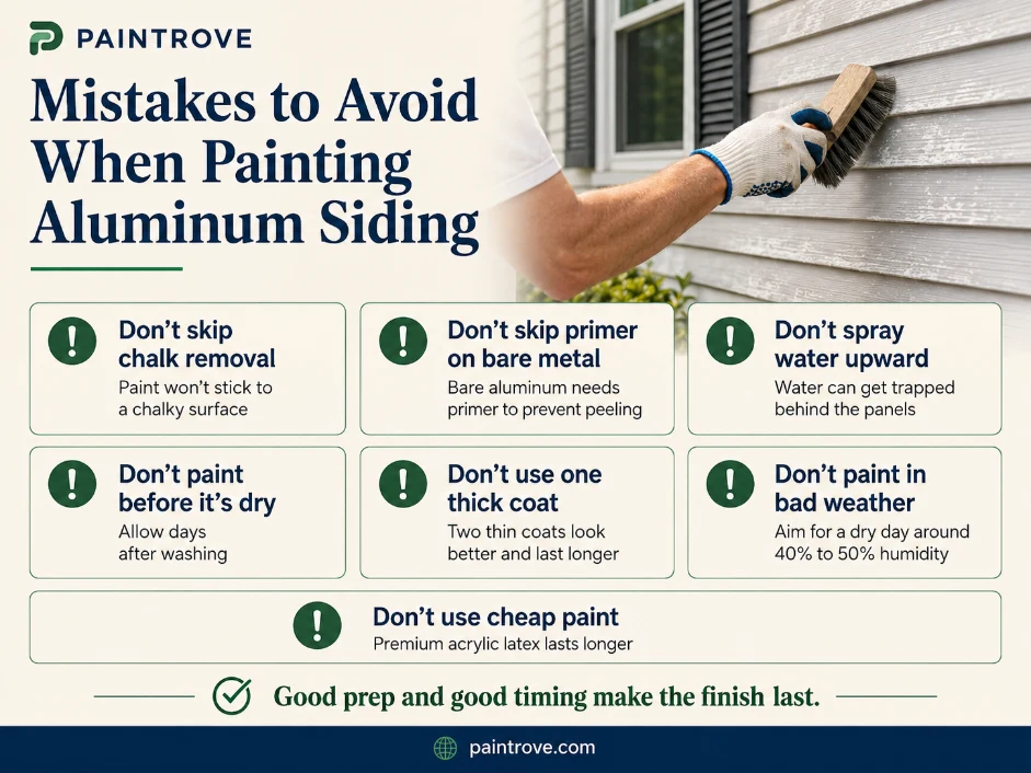 Aluminum siding painting mistakes to avoid