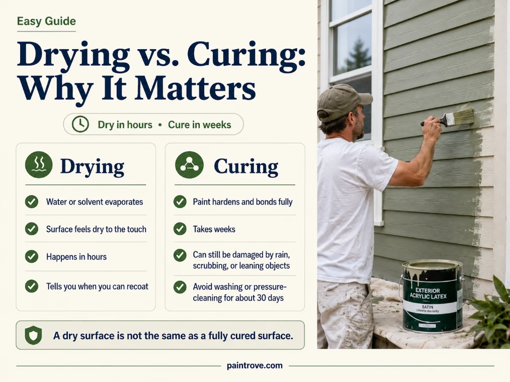 Drying vs curing exterior paint explained