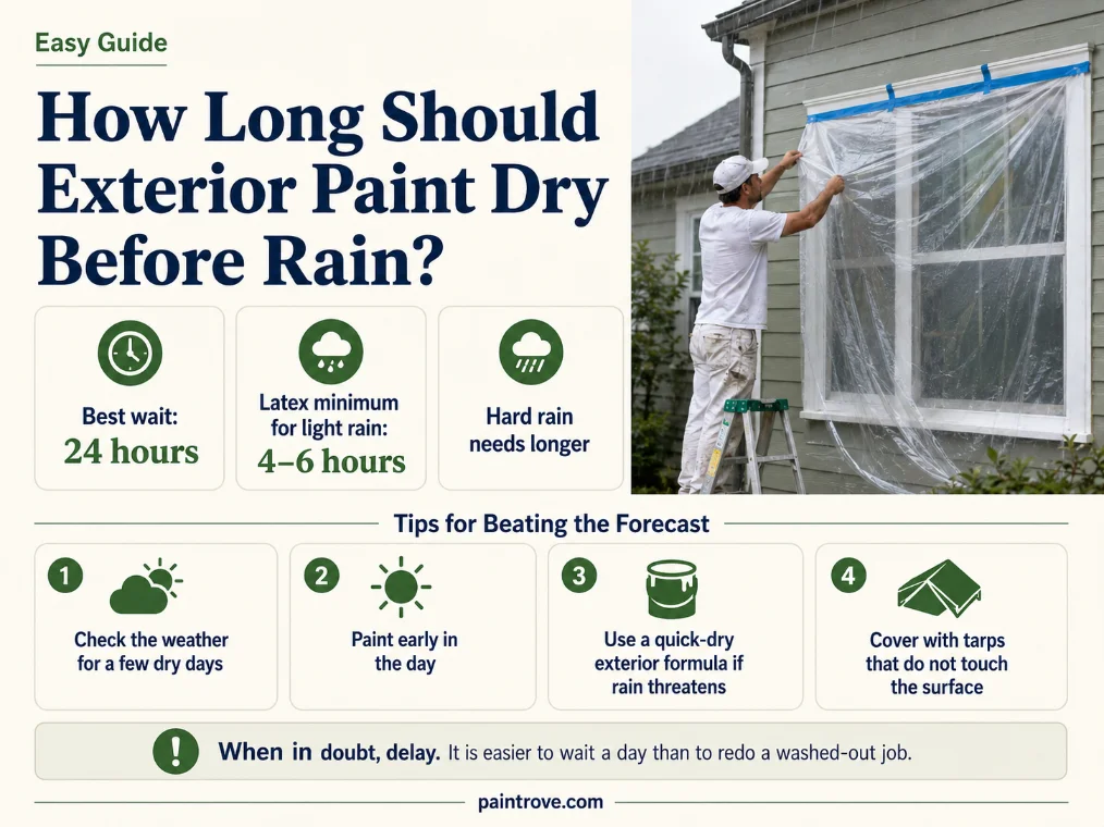 Exterior paint dry before rain timing guide
