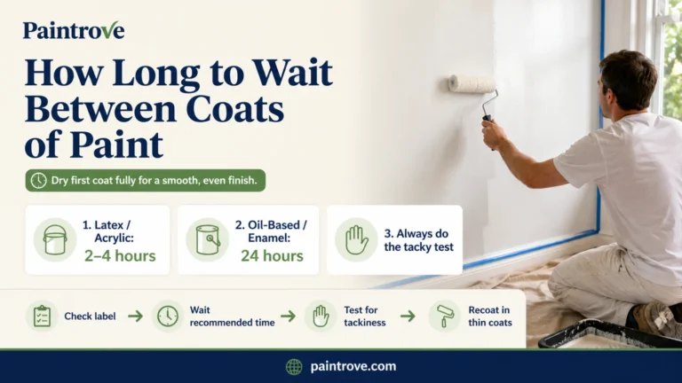 How long to wait between coats of paint guide with latex, oil paint, and tacky test timings