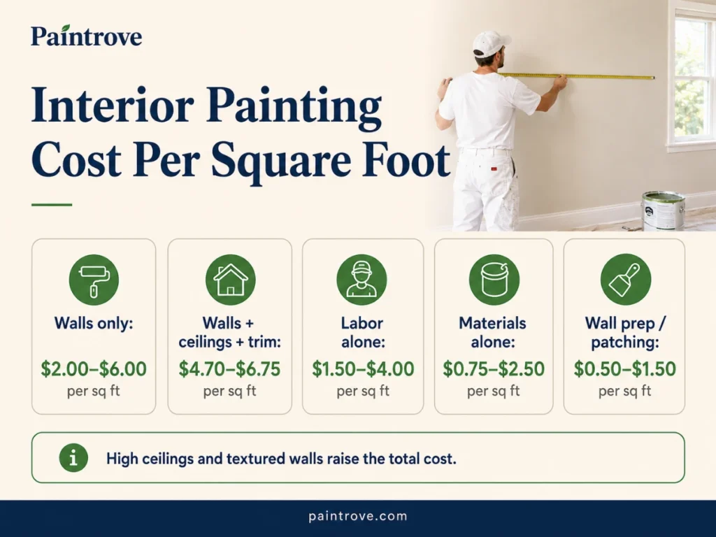 Interior painting cost per square foot