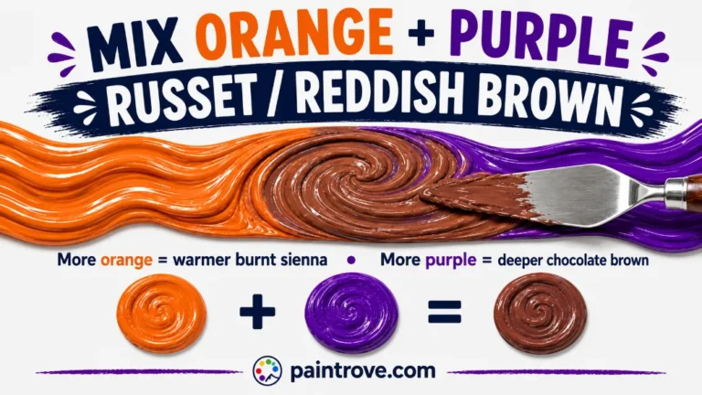 What Color Do Orange and Purple Make When Mixed? (Russet / Reddish Brown)