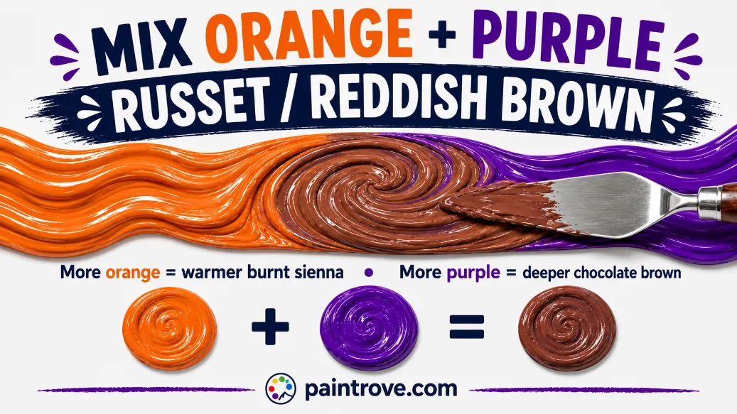 What Color Do Orange and Purple Make When Mixed? (Russet / Reddish Brown)