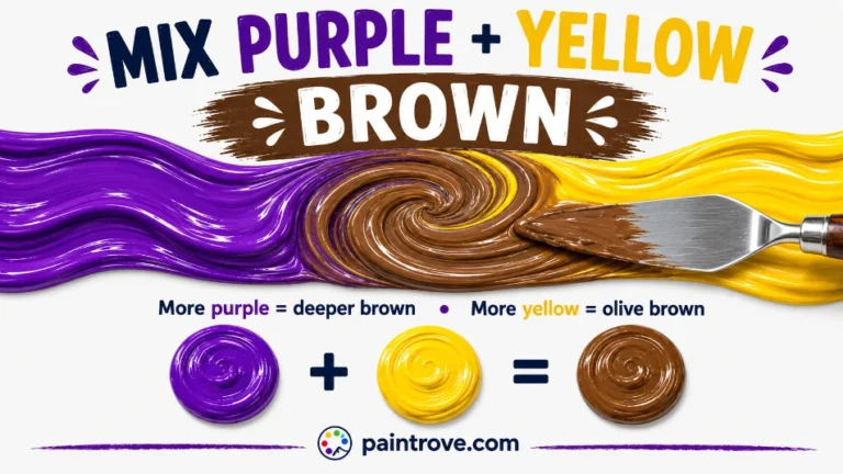 What Color Do Purple and Yellow Make When Mixed? (Muddy Brown / Gray)