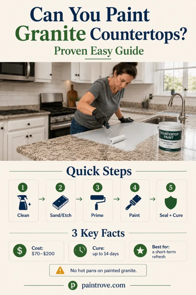 Paint granite countertops quick guide with cost, cure time, and key steps