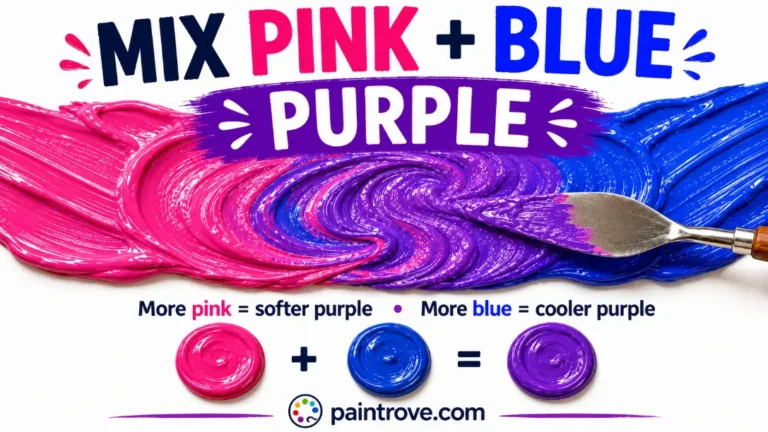 Pink and blue make purple, with more pink making it softer and more blue making it cooler.