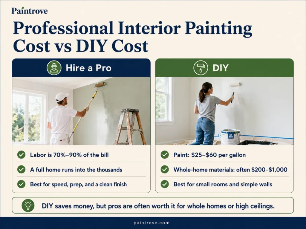 Interior painting cost DIY vs pro