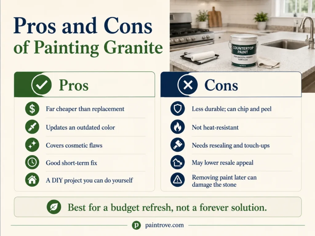 Pros and cons of painting granite countertops for a budget kitchen refresh