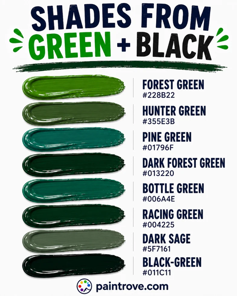 Shades green and black make when mixed