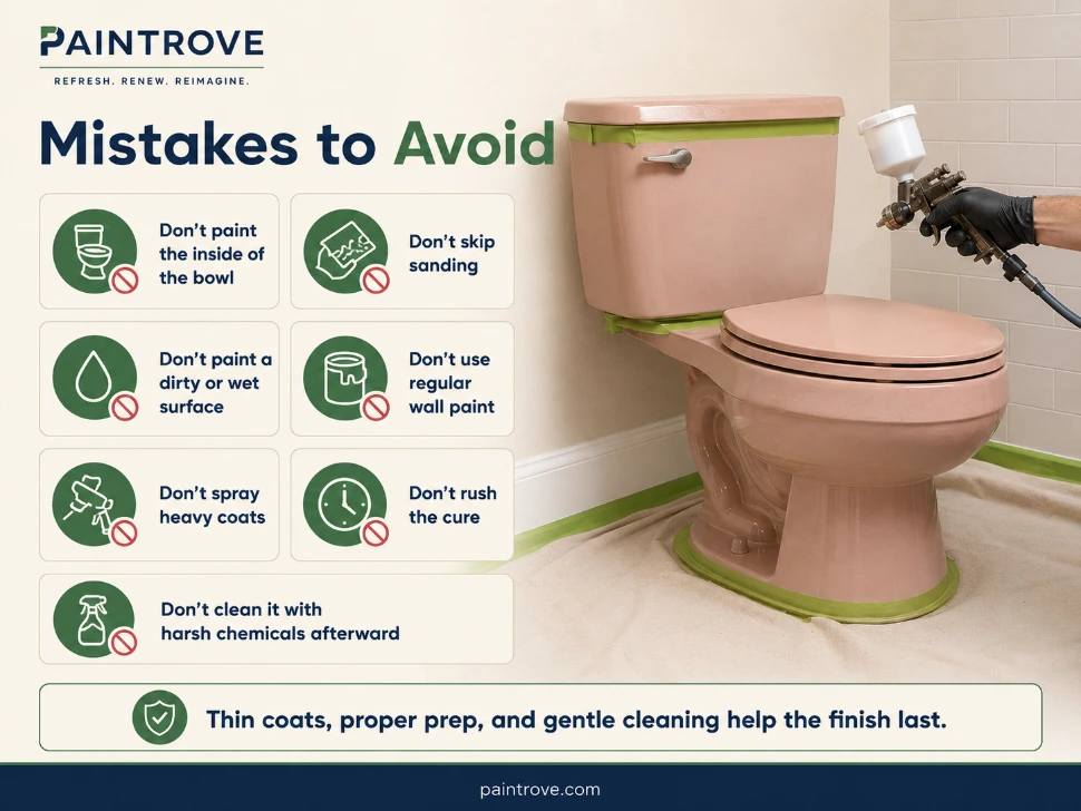 Toilet painting mistakes to avoid