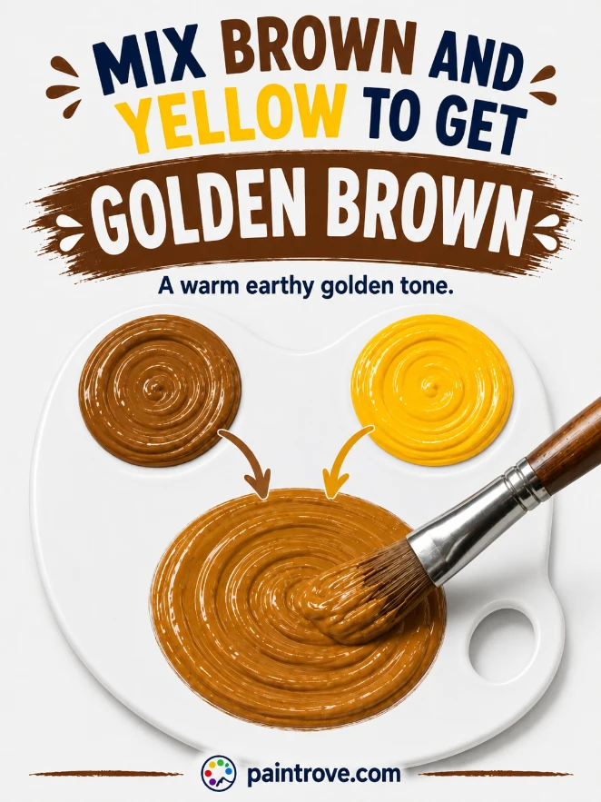 Brown and yellow make golden brown or ochre, with more yellow creating a lighter tan.