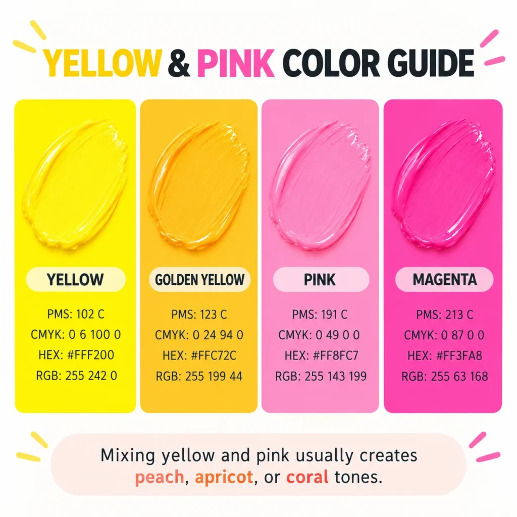 What Happens When Yellow and Pink Are Mixed with Other Colors
