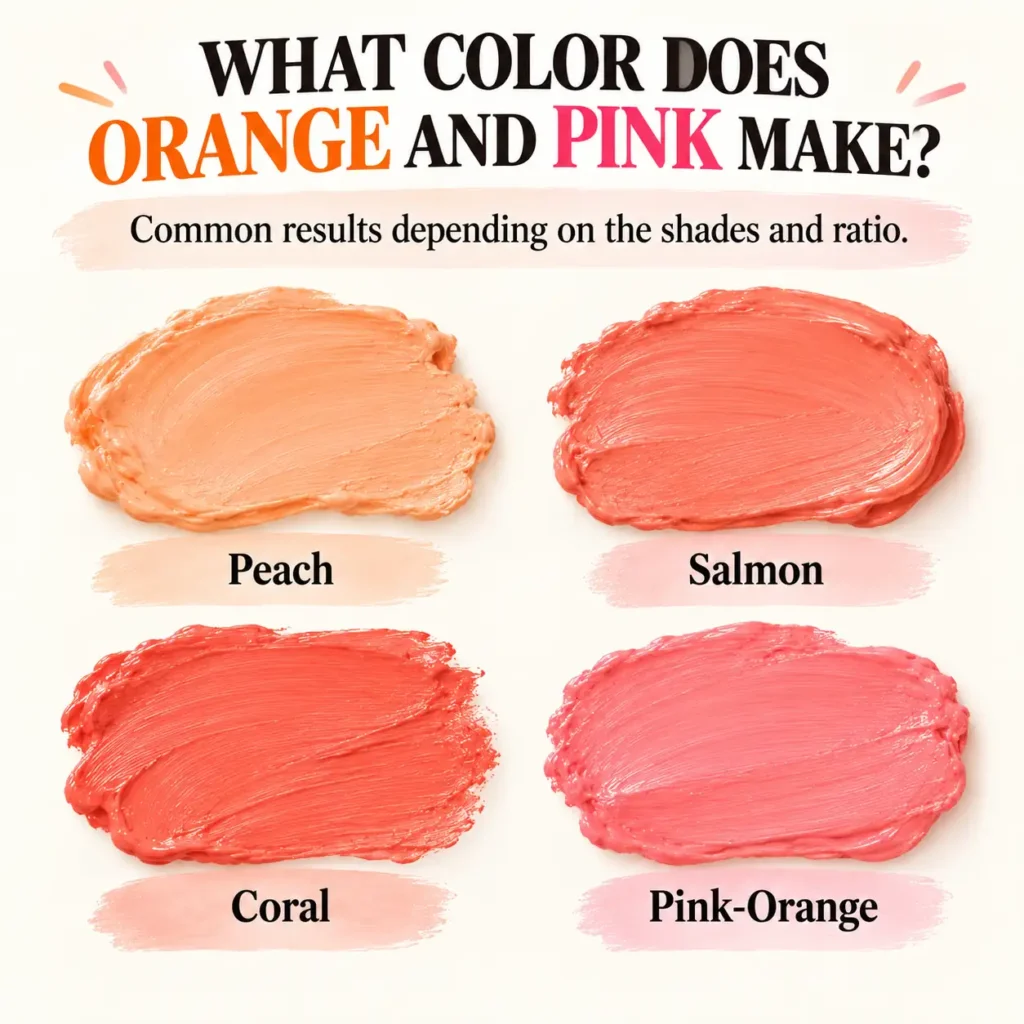 Orange and Pink Make Burnt orange, coral, peach and salmon
